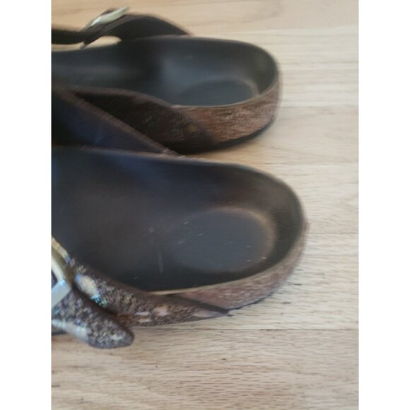 Birkenstock Gizeh Thong Sandal Sz 9/9.5 EU 40 Womens Metallic Gold Brown - Picture 5 of 14